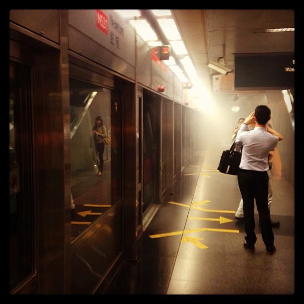 Singapore MRT 2013 - Newton Underground Station. Cable overloaded and caught fire